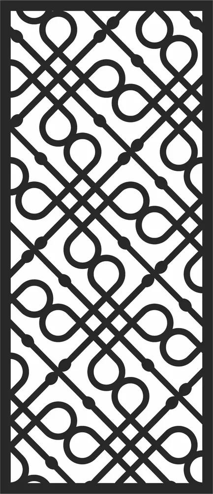 Pattern Door Wall Art — full DXF linework preview