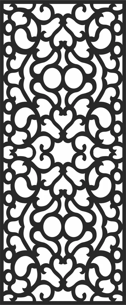 Pattern Door Wall Art — full DXF linework preview