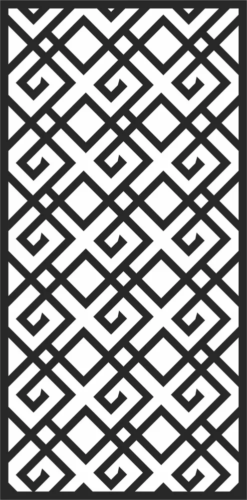 Pattern Door Wall Art — full DXF linework preview
