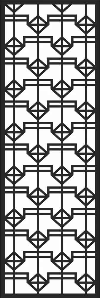 Pattern Door Wall Art — full DXF linework preview