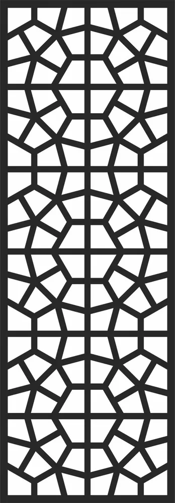 Pattern Door Wall Art — full DXF linework preview