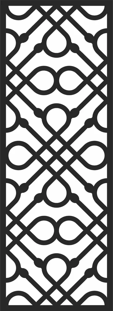 Pattern Door Wall Art — full DXF linework preview