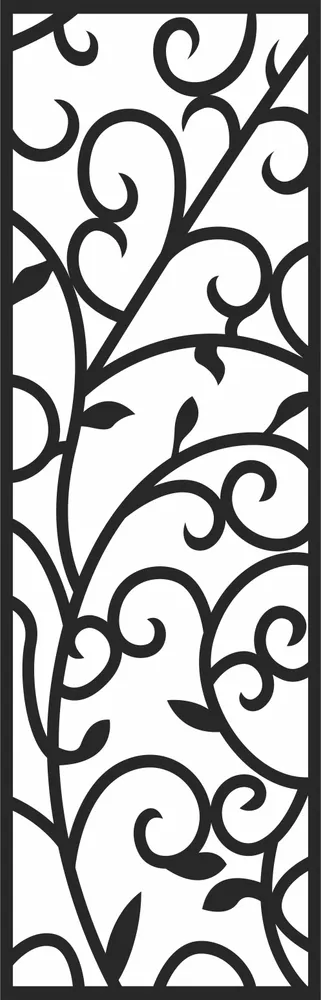 Pattern Door Wall Art — full DXF linework preview