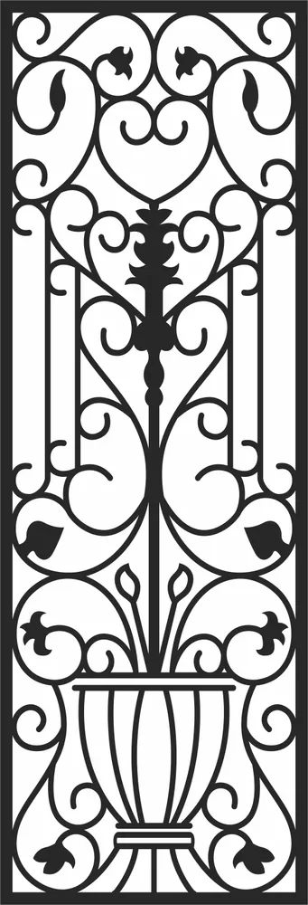 Pattern Door Wall Art — full DXF linework preview