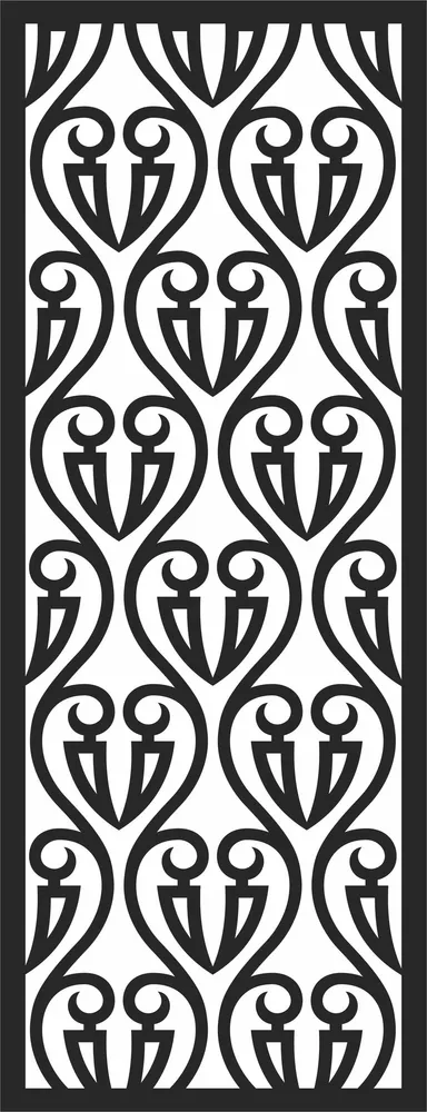Pattern Door Wall Art — full DXF linework preview