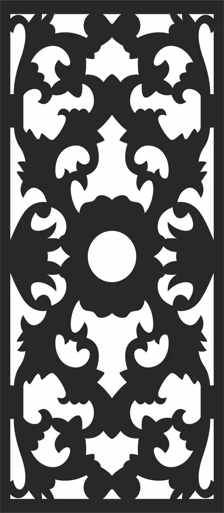 Pattern Door Wall Art — full DXF linework preview