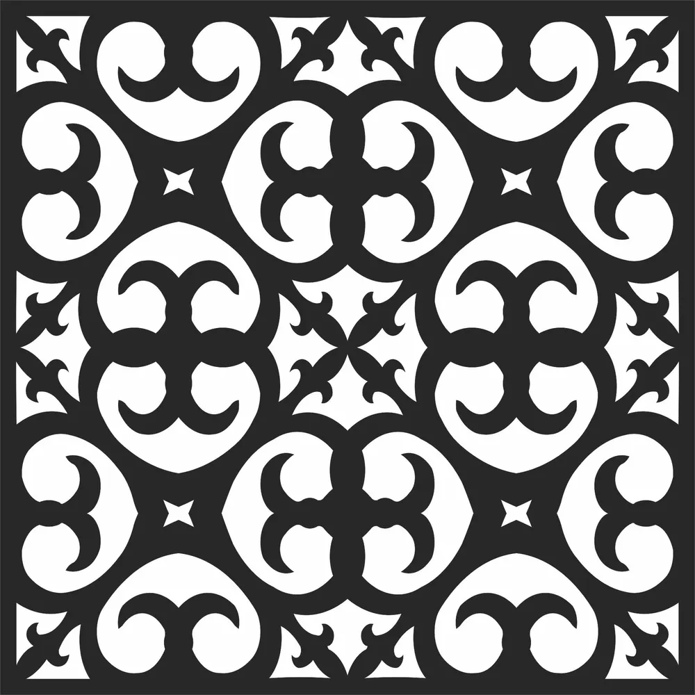 Pattern Square Wall Art — full DXF linework preview