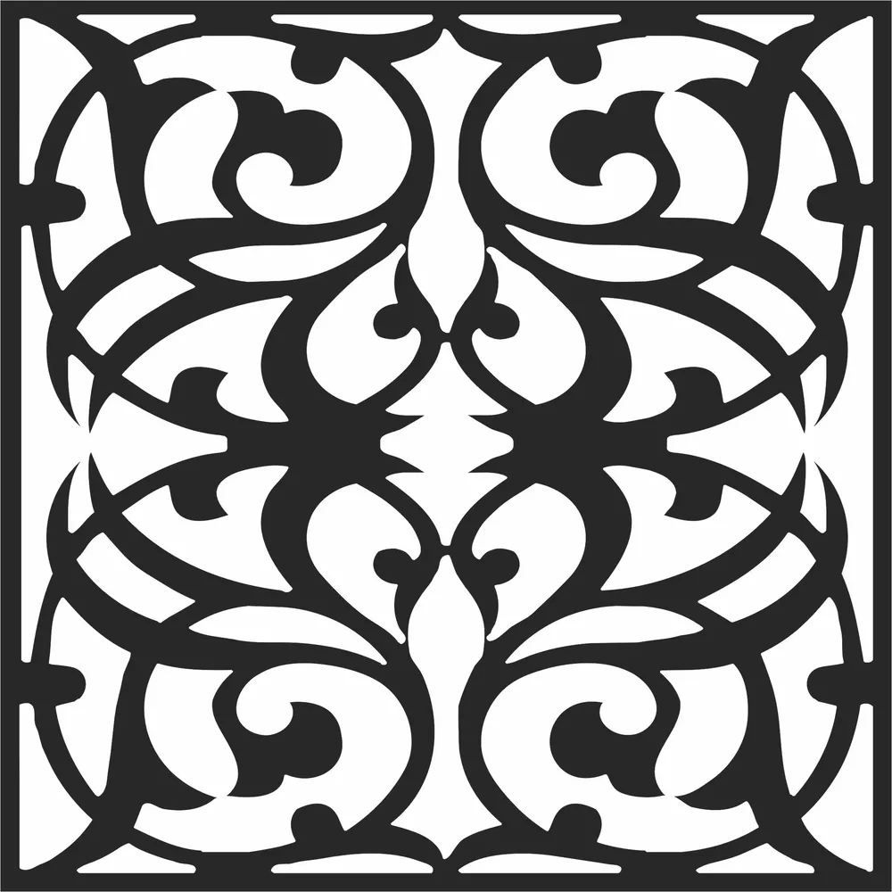 Pattern Square Wall Art — full DXF linework preview