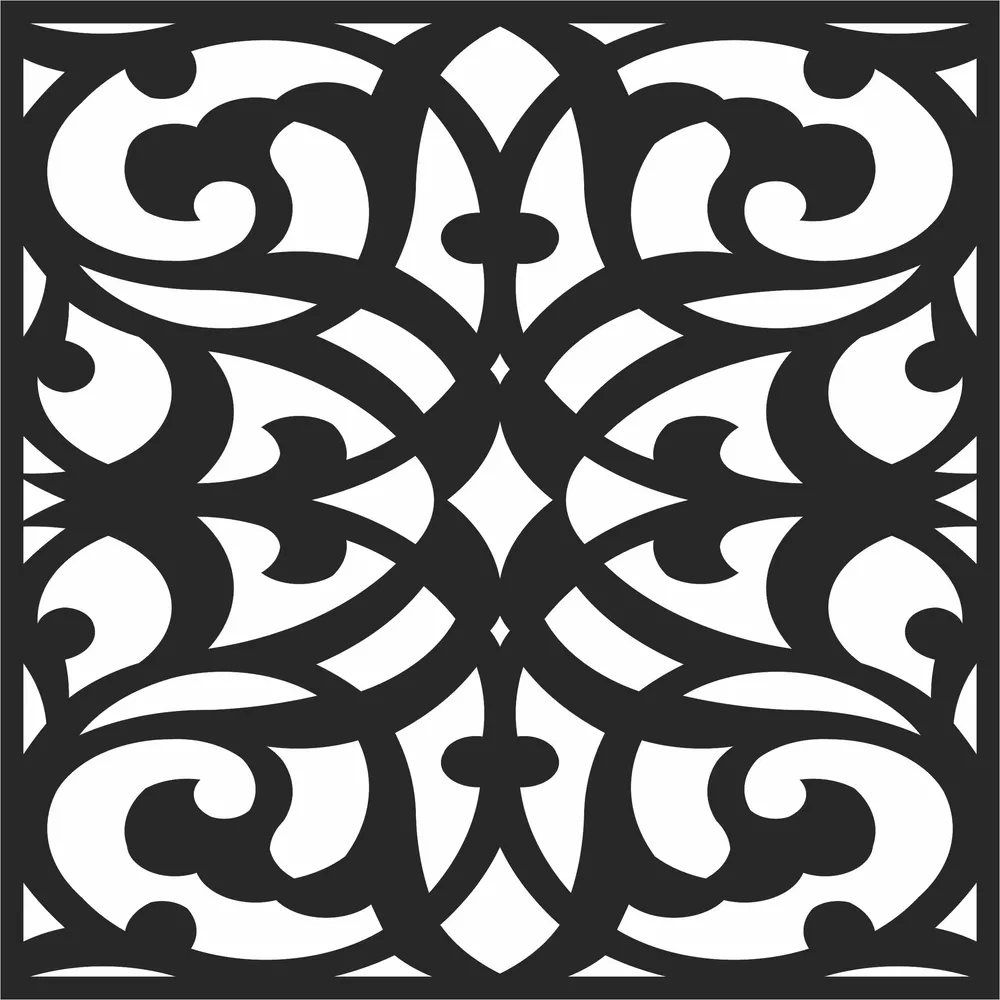 Pattern Square Wall Art — full DXF linework preview