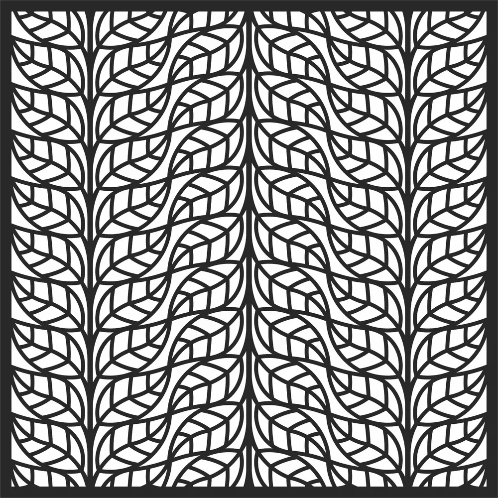 Pattern Square Wall Art — full DXF linework preview