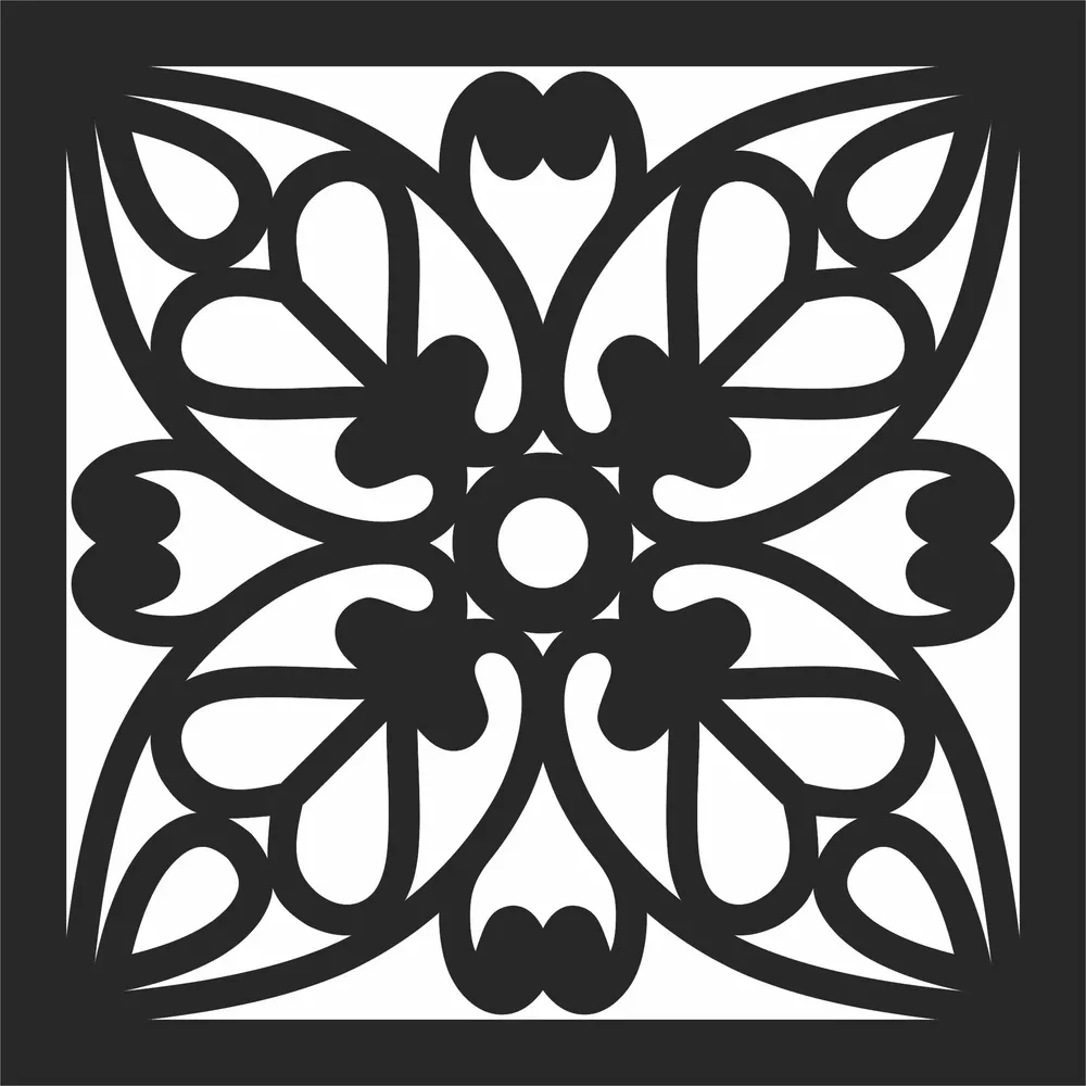 Pattern Square Wall Art — full DXF linework preview