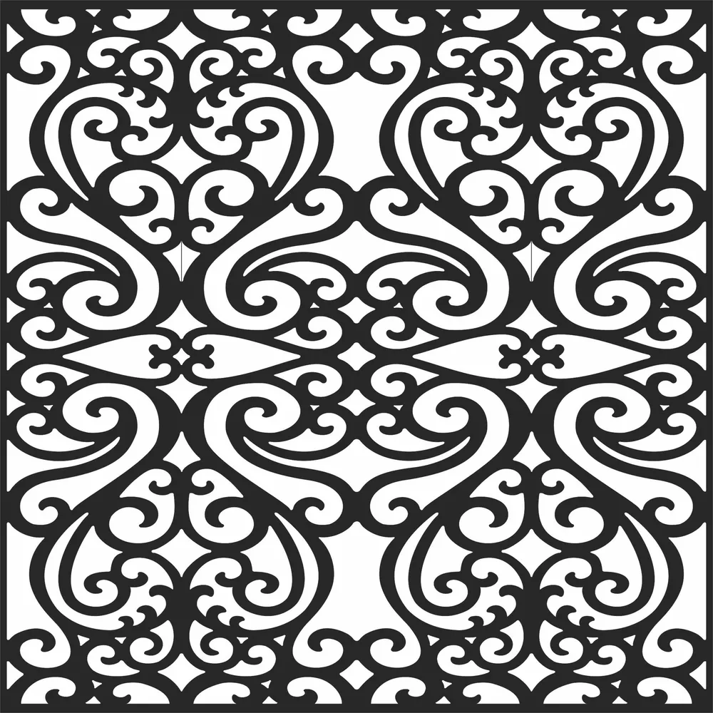Pattern Square Wall Art — full DXF linework preview