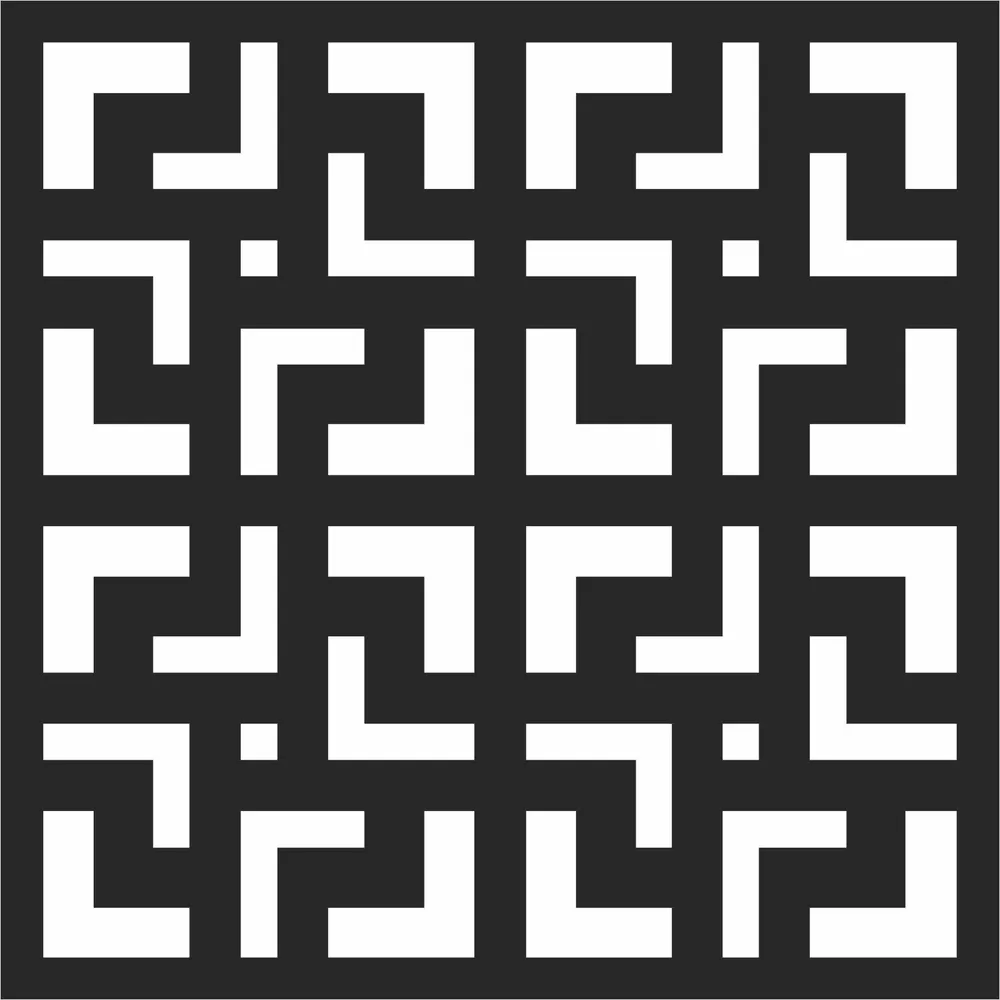 Pattern Square Wall Art — full DXF linework preview