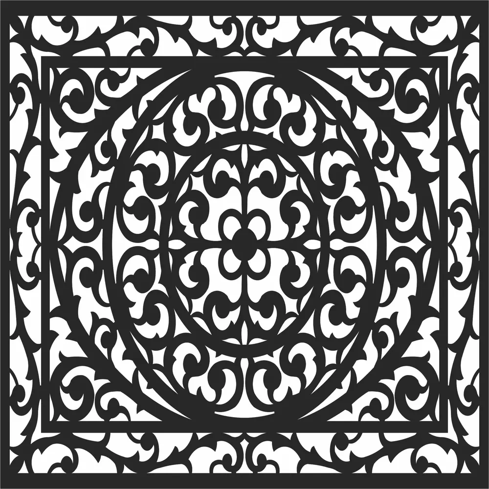 Pattern Square Wall Art — full DXF linework preview
