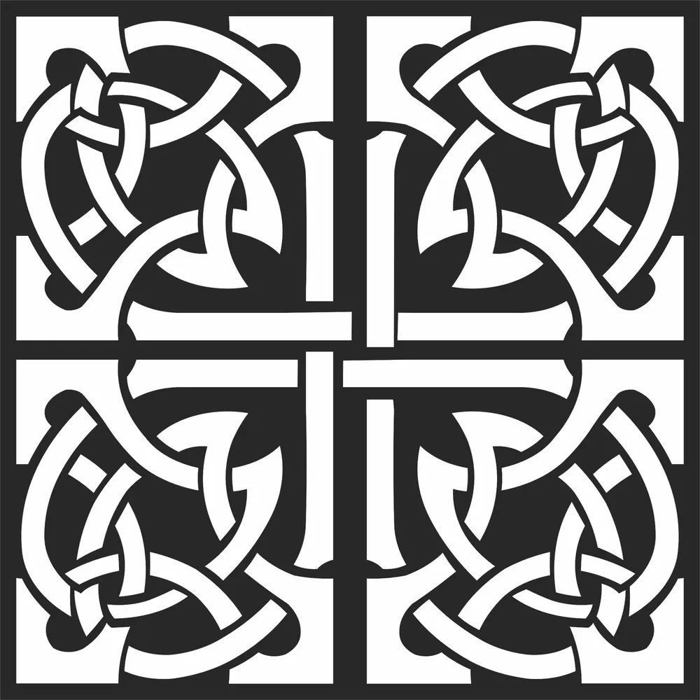 Pattern Square Wall Art — full DXF linework preview