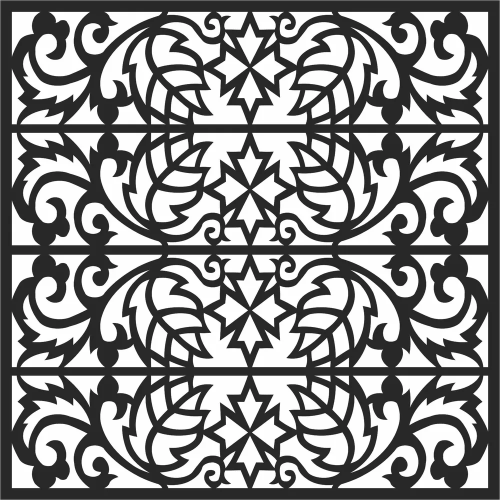 Pattern Square Wall Art — full DXF linework preview