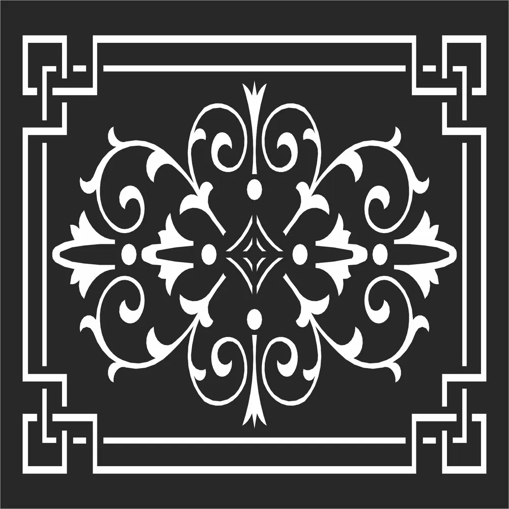 Pattern Square Wall Art — full DXF linework preview