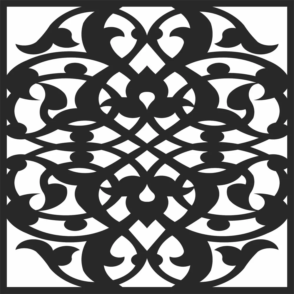 Pattern Square Wall Art — full DXF linework preview