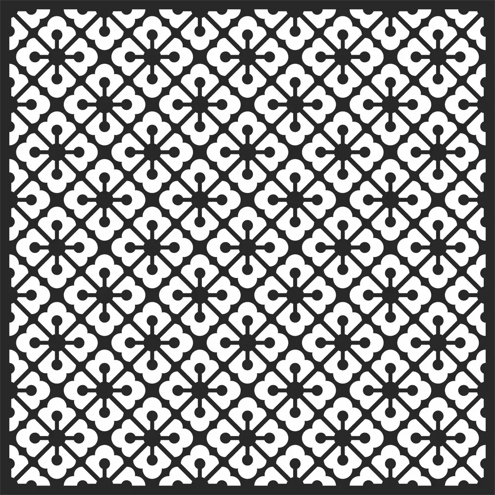 Pattern Square Wall Art — full DXF linework preview