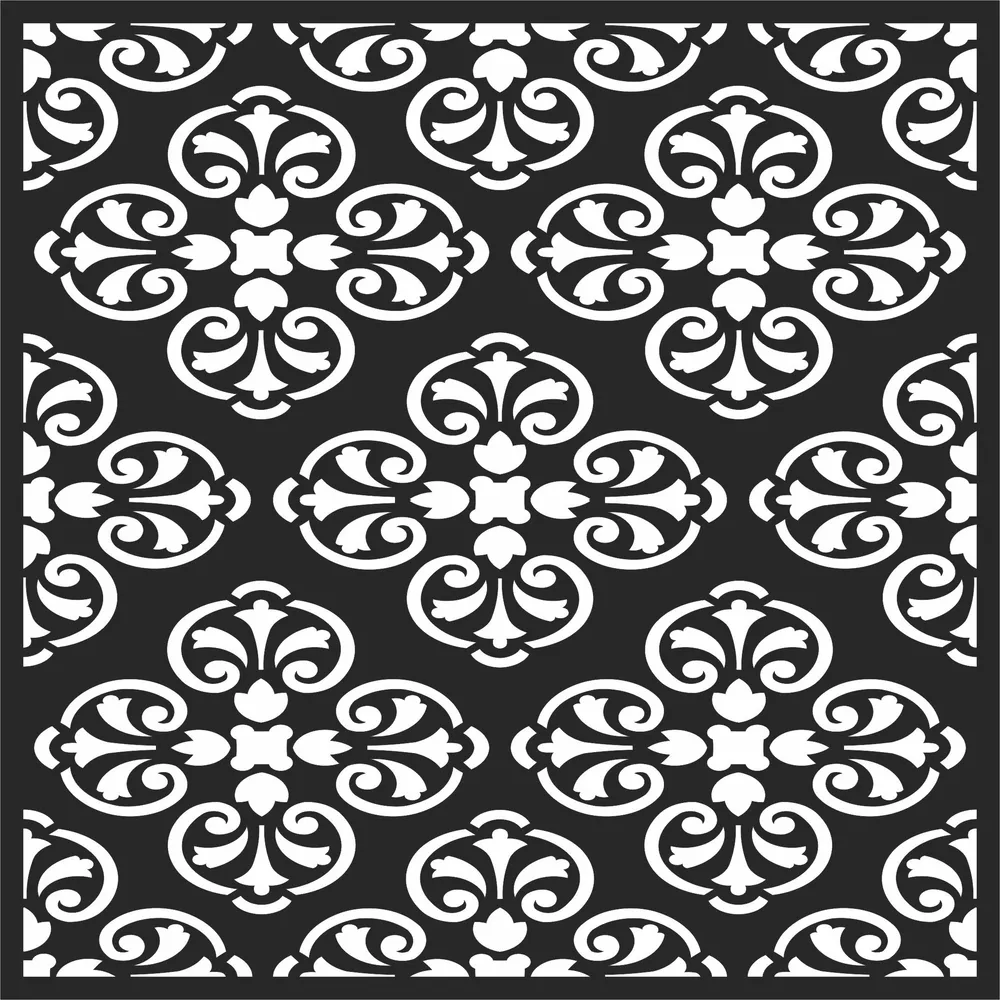 Pattern Square Wall Art — full DXF linework preview