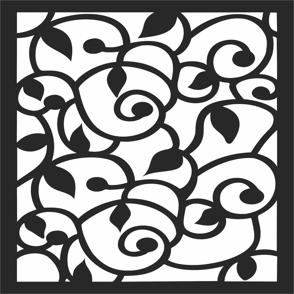 Pattern Square Wall Art — full DXF linework preview