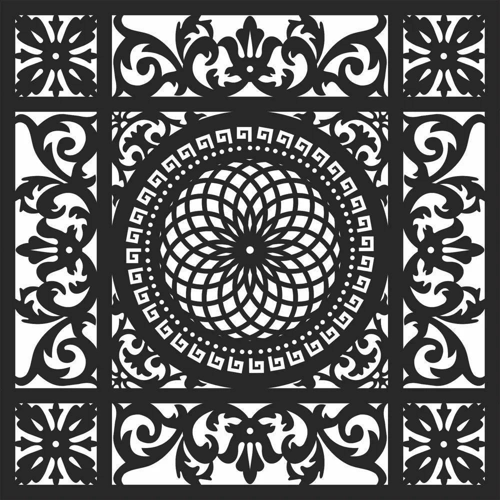 Pattern Wall Art — full DXF linework preview