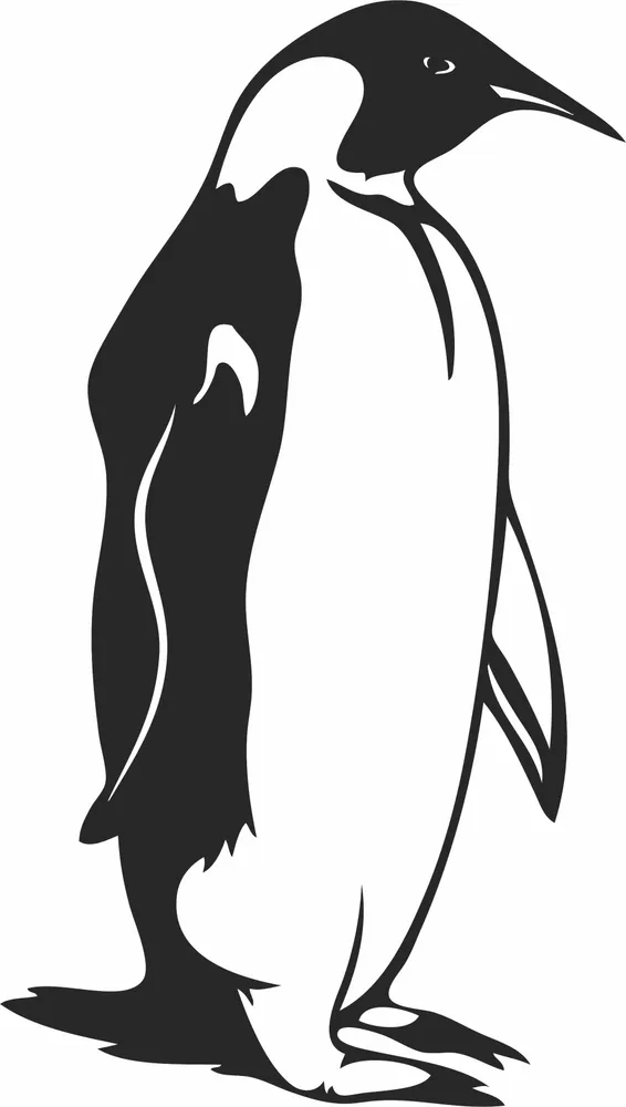 Penguin Clipart — full DXF linework preview