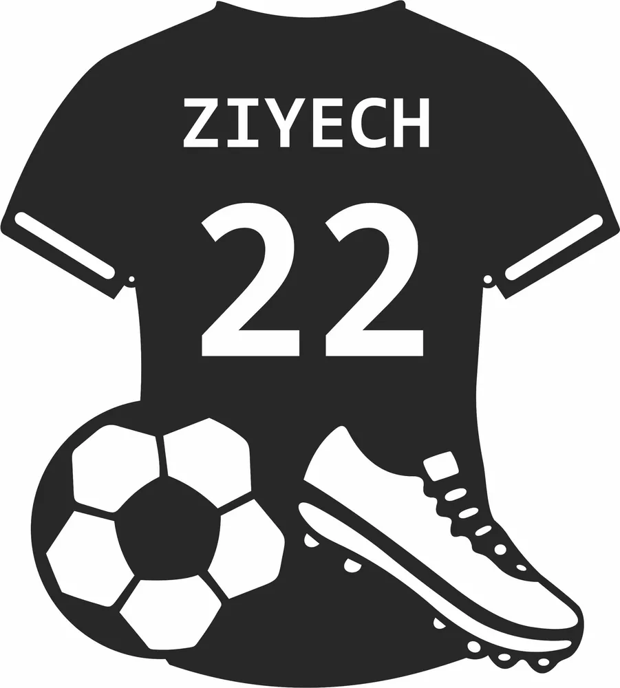 Personalized Soccer Jersey Decor Monogram — full DXF linework preview