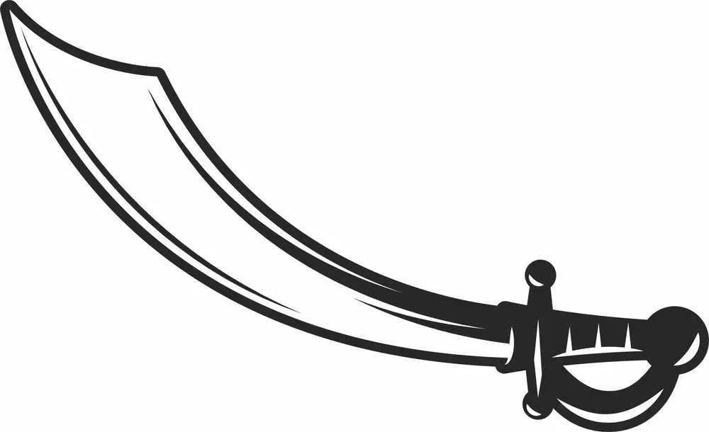 Pirate Cutlass Sword Design — DXF linework preview
