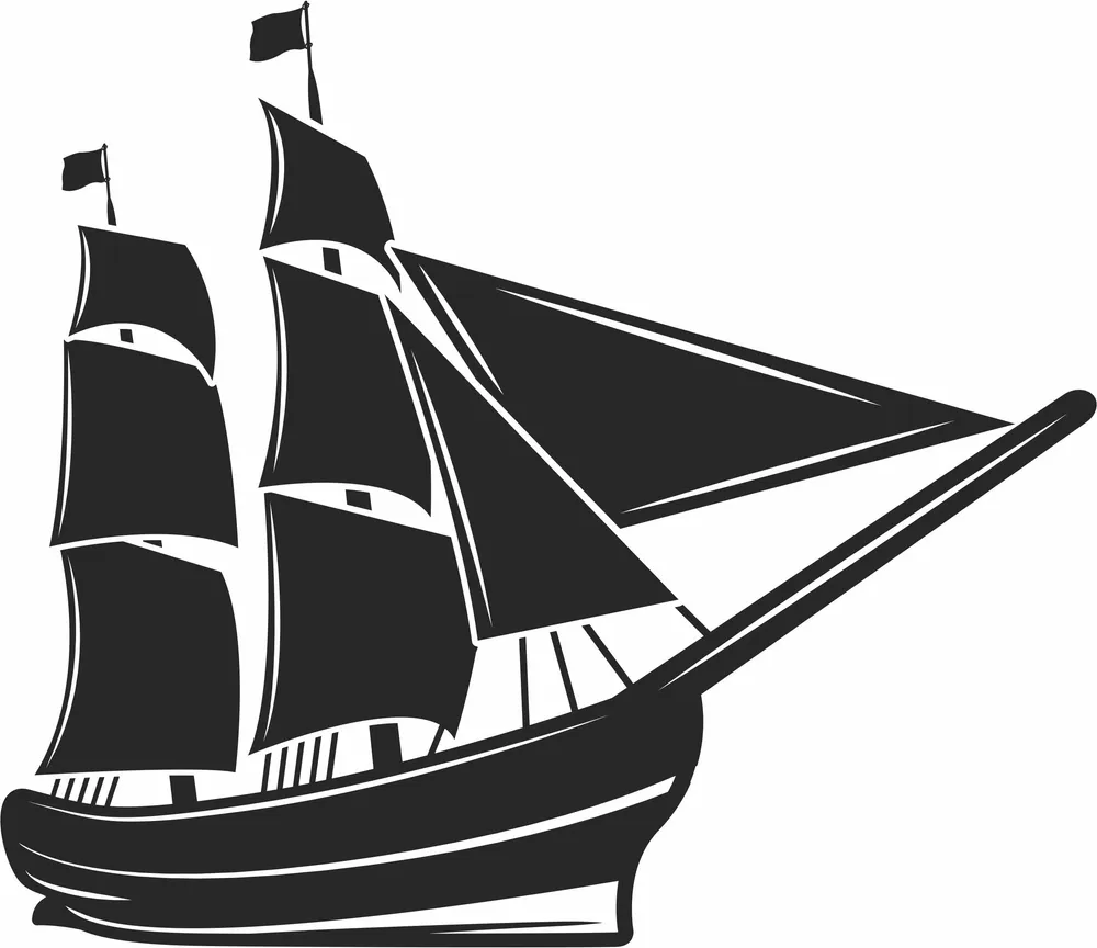 Pirate Ship Design — DXF linework preview