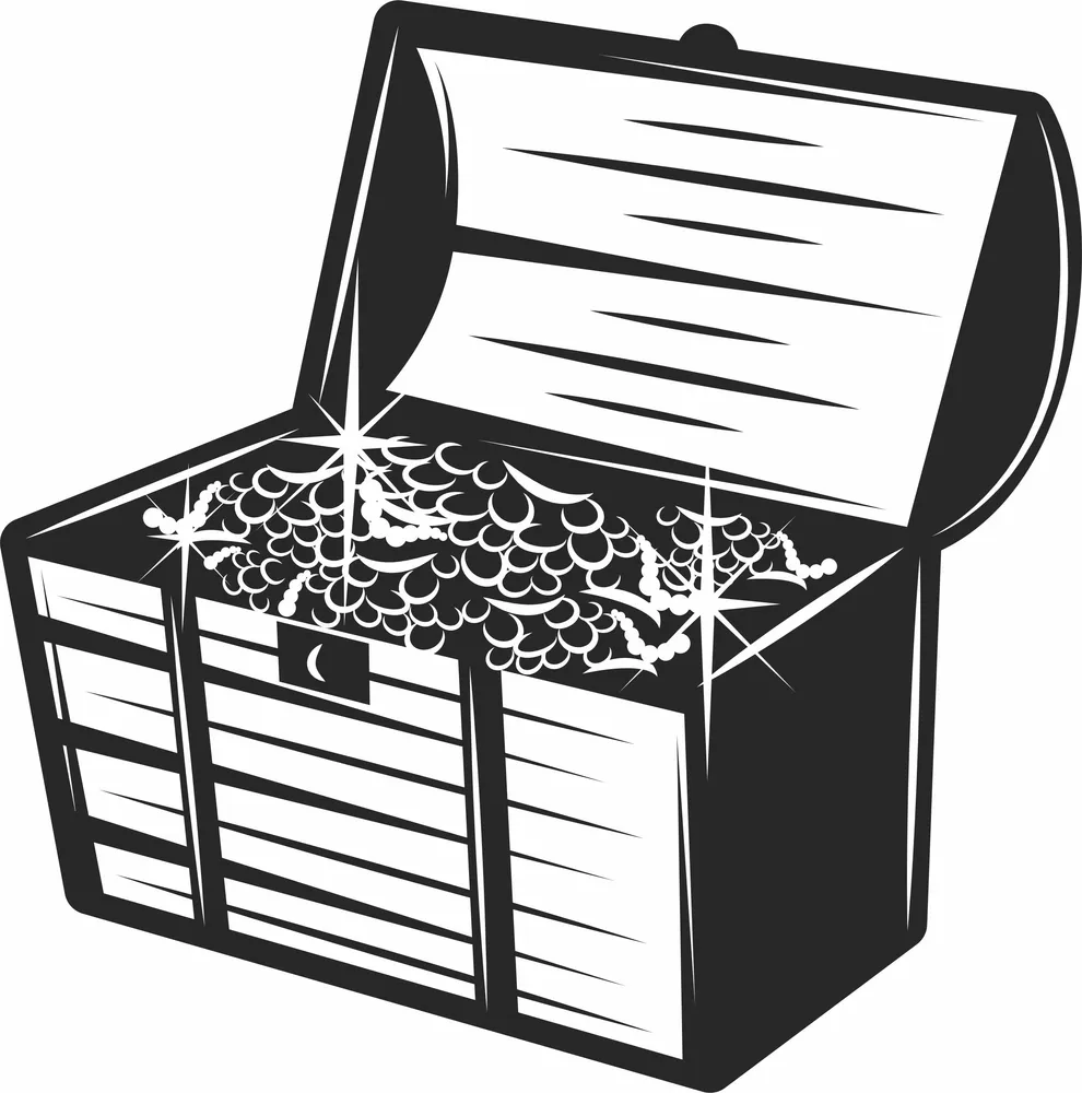 Pirate Treasure Chest Design — DXF linework preview