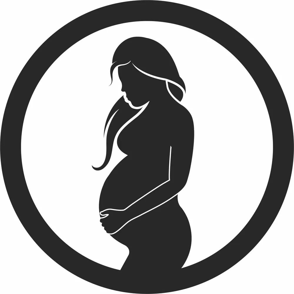 Pregnant Woman Silhouette — DXF linework preview
