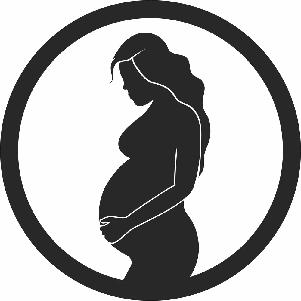 Pregnant Woman Silhouette — DXF linework preview