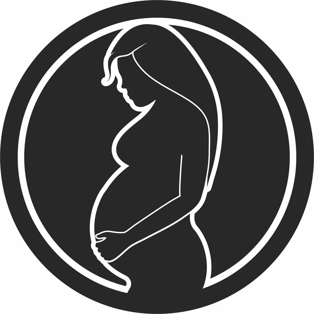 Pregnant Woman Silhouette — DXF linework preview