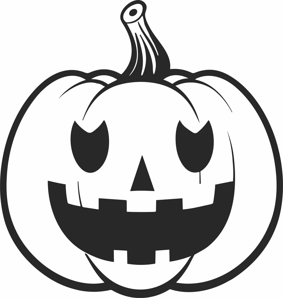 Pumpkin Halloween Clipart — full DXF linework preview
