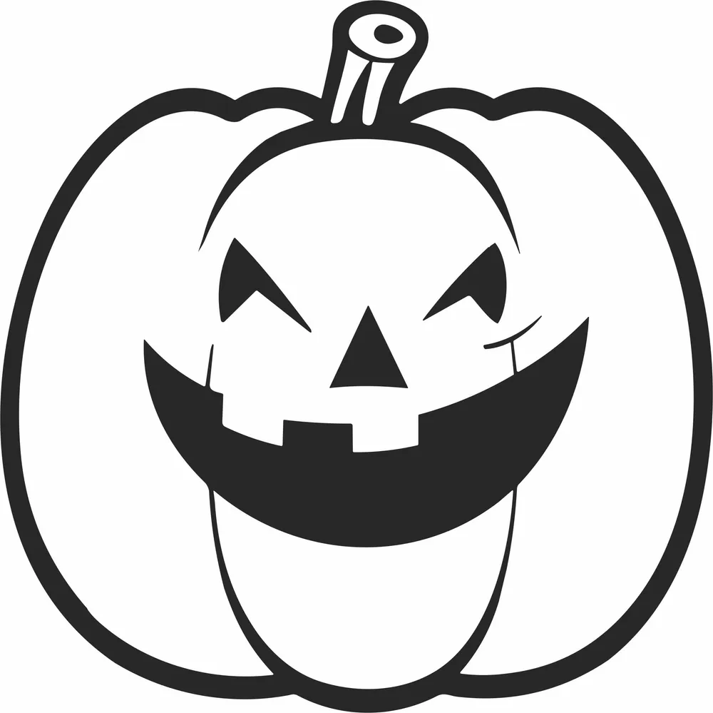 Pumpkin Halloween Clipart — full DXF linework preview