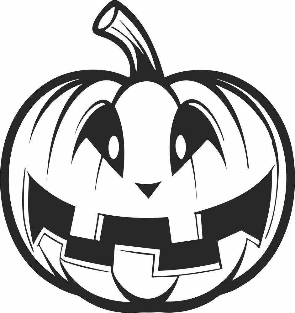 Pumpkin Halloween Clipart — full DXF linework preview