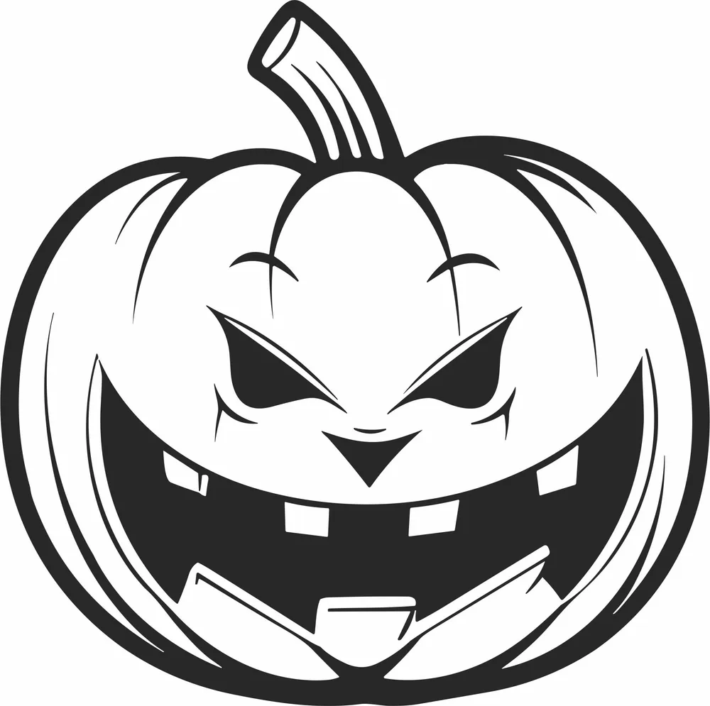 Pumpkin Halloween Clipart — full DXF linework preview