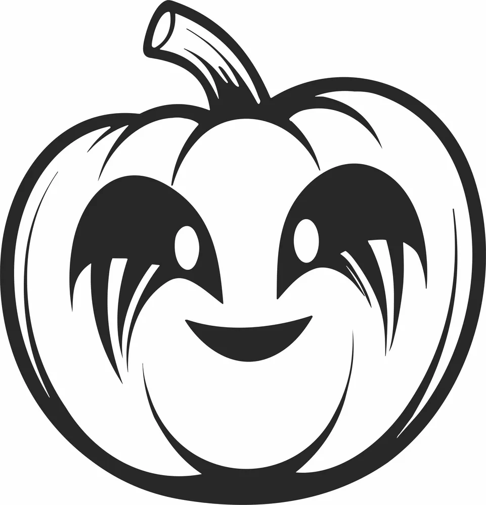 Pumpkin Halloween Clipart — full DXF linework preview