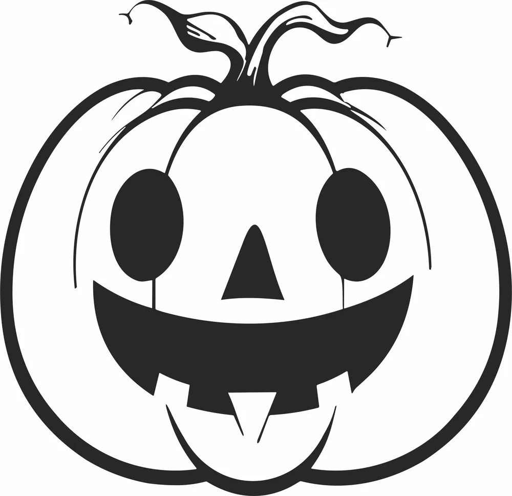 Pumpkin Halloween Clipart — full DXF linework preview