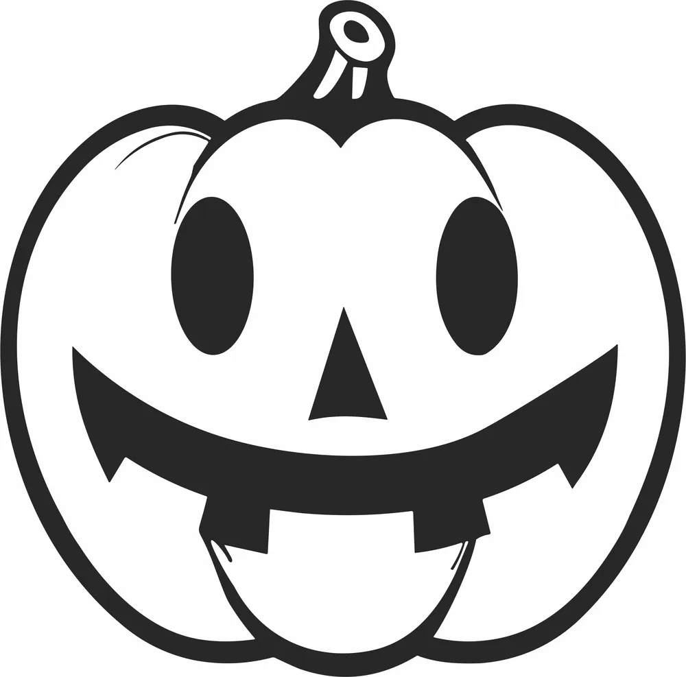 Pumpkin Halloween Clipart — full DXF linework preview