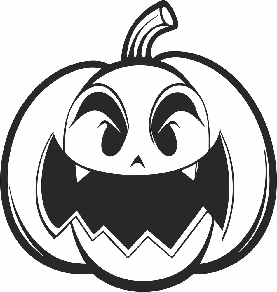 Pumpkin Halloween Clipart — full DXF linework preview