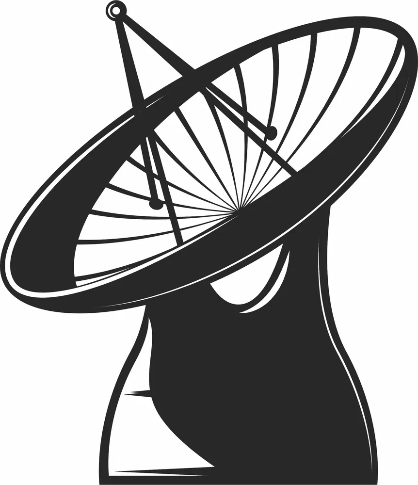 Radio Telescope Clipart — full DXF linework preview