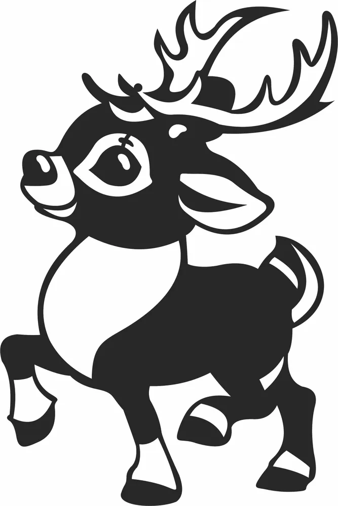 Reindeer Christmas Clipart — full DXF linework preview