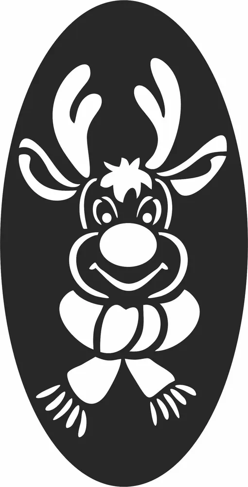 Reindeer Christmas Wall Art — full DXF linework preview