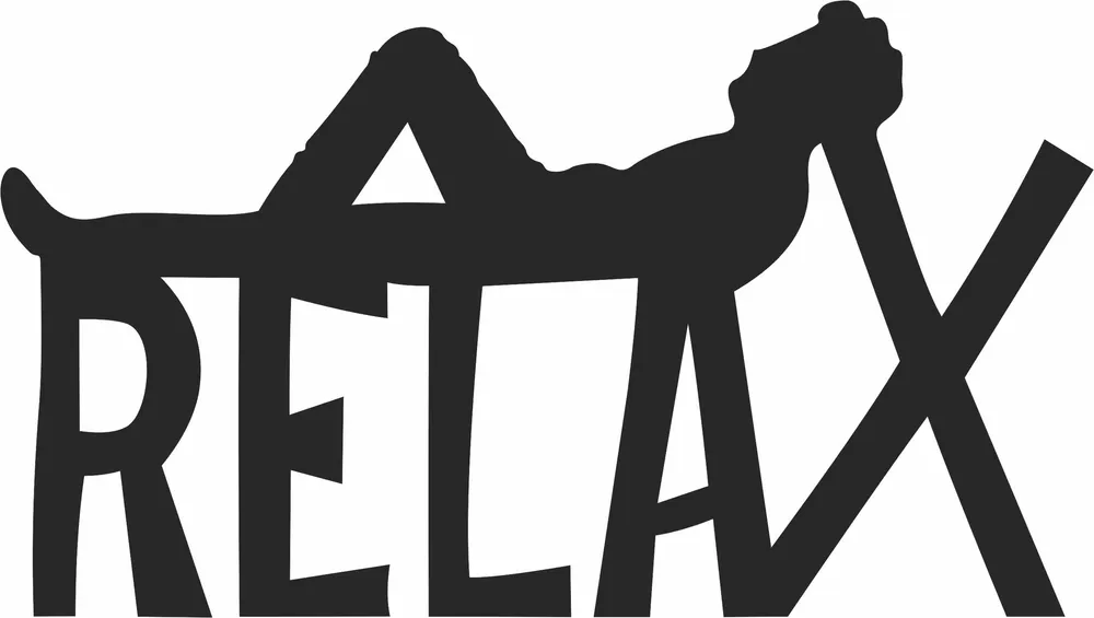 Relax Motivational Sign Wall Art — full DXF linework preview