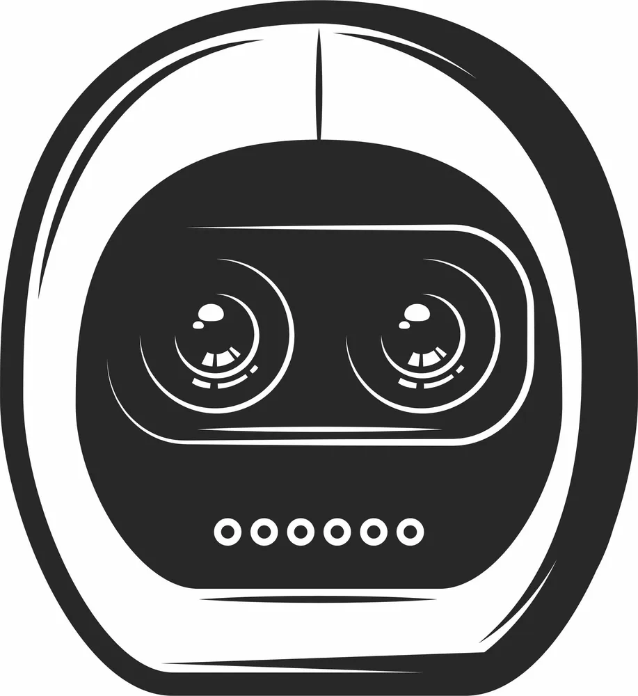 Robot Face Clipart — full DXF linework preview