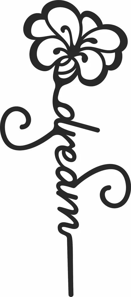 Rose Flower Dream Clipart — full DXF linework preview