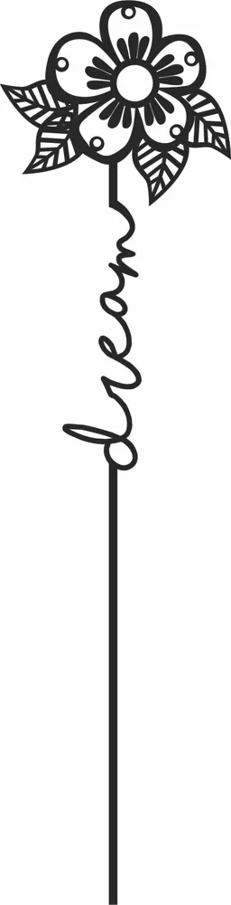 Rose Flower Dream Word Art-rose-flower-dreams-cliparts-wall Art-couple Wall Art — full DXF linework preview