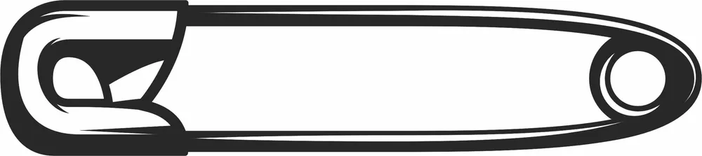 Safety Pin Design — full DXF linework preview